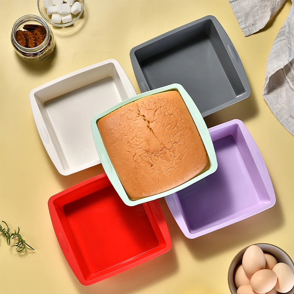 Kitchen Baking Utensils - Molde de bolo quadrado de silicone,