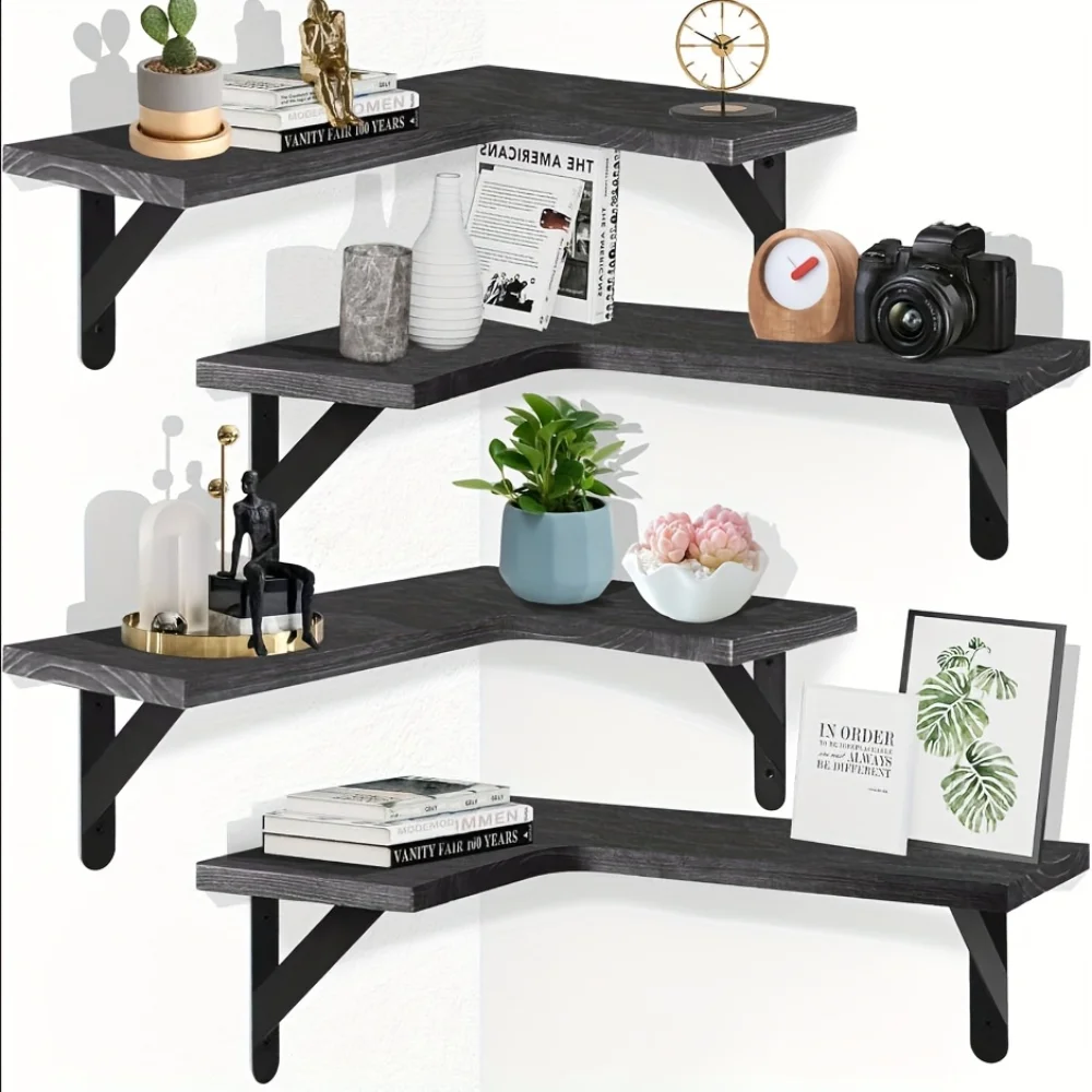 Kitchen Zo - Prateleiras Flutuantes de Madeira Natural com