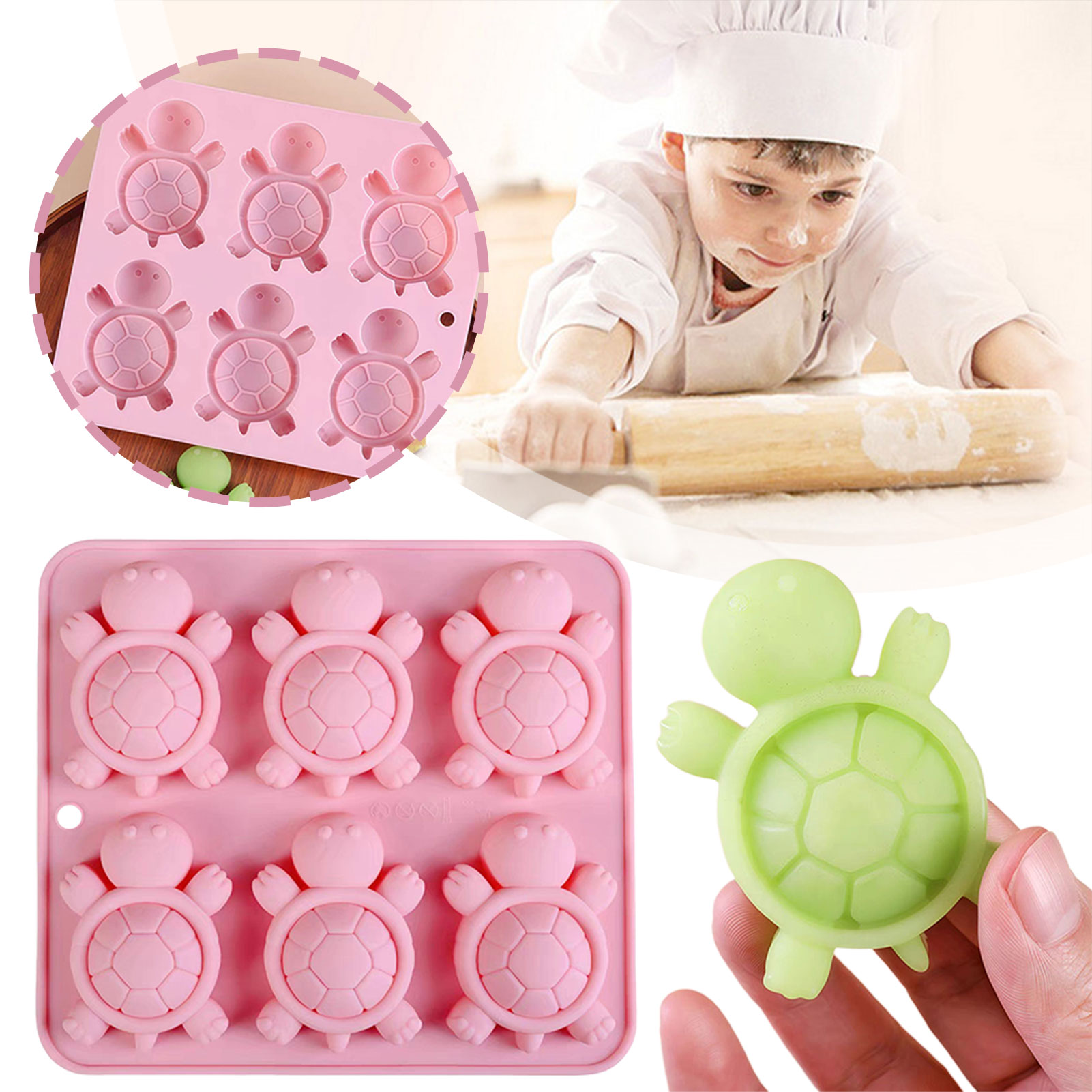 Kitchen Baking Supplies - Tartarugas Bandeja de gelo Tortarias 3D
