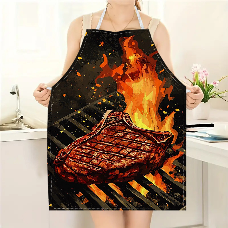 Kitchen Baking Area Ideas - Avental de Churrasco com Estampa de
