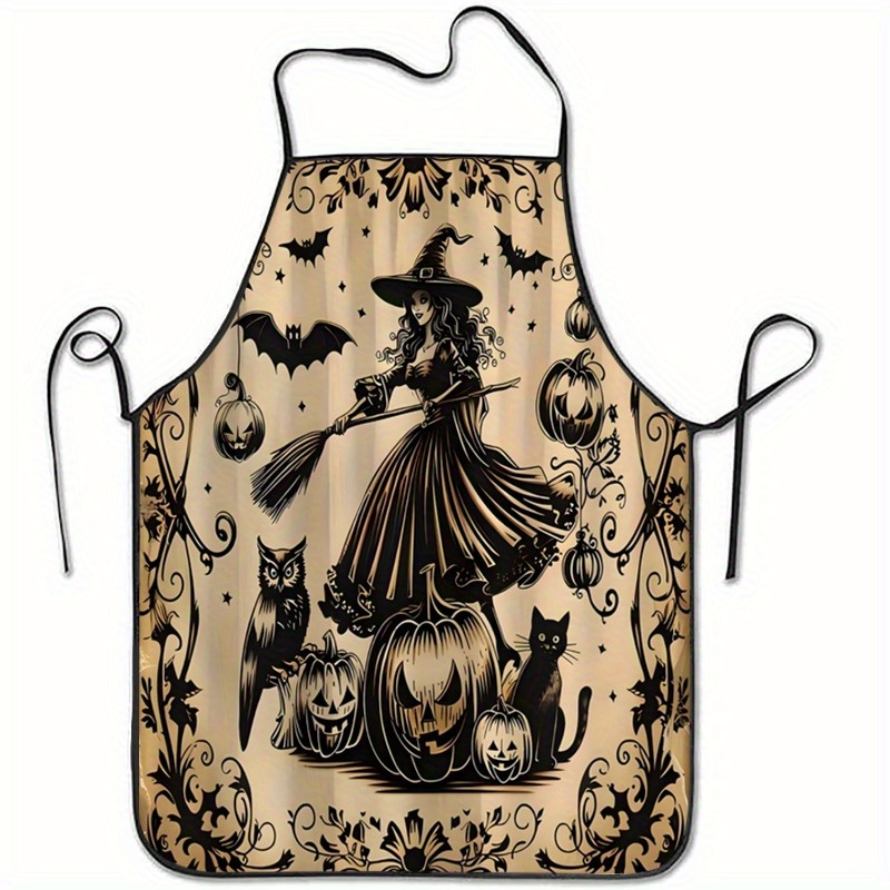 Kitchen Witch Baking - 1pc bruxa vassoura abóboras avental de