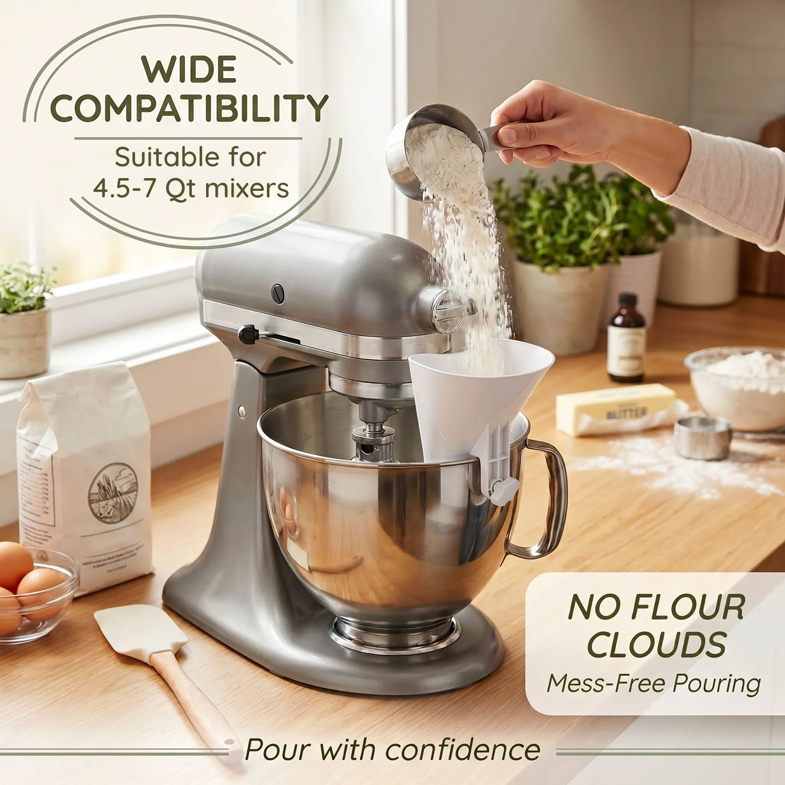 Funil de Farinha Antiderramame - Kitchen Baking Mixer avaliação e preço