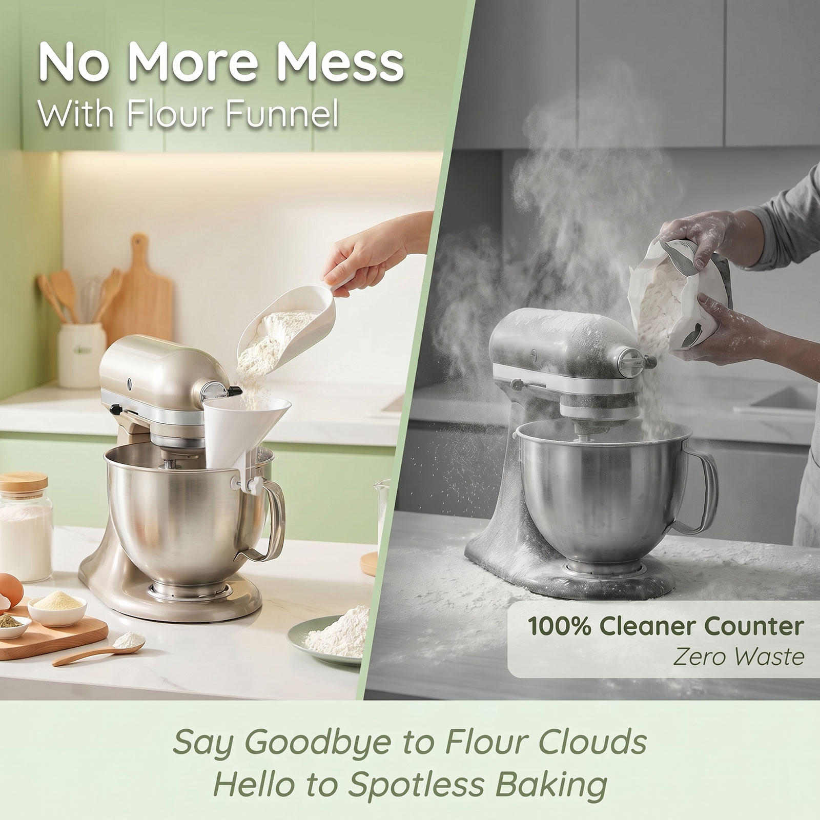Funil de Farinha Antiderramame - Kitchen Baking Mixer avaliação e preço